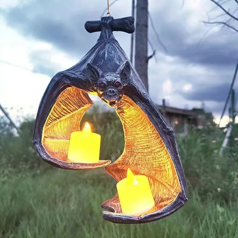 Bat Lamp Bat Candlestick Easter Ornament Pendant Resin Wall Hanging Fun Home Fun