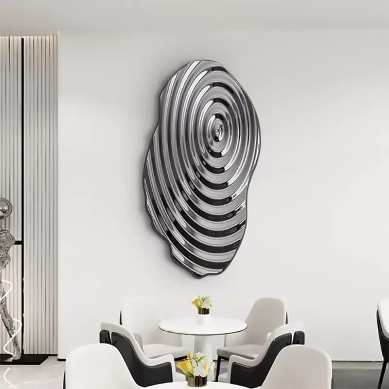 Metal Crafts Custom Color Size Modern Art 3D Decoration Abstract Fingerprint Wall Decorated Stainless Steel Sculptures