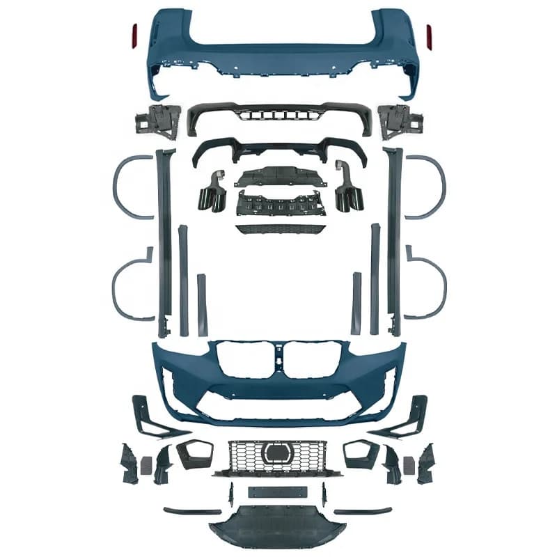 New Body Kit for X3 (G01/G08 LCI) Upgrade to 2022 X3M (F97 LCI) Style Front & Rear Bumper Assembly with Fog Light
