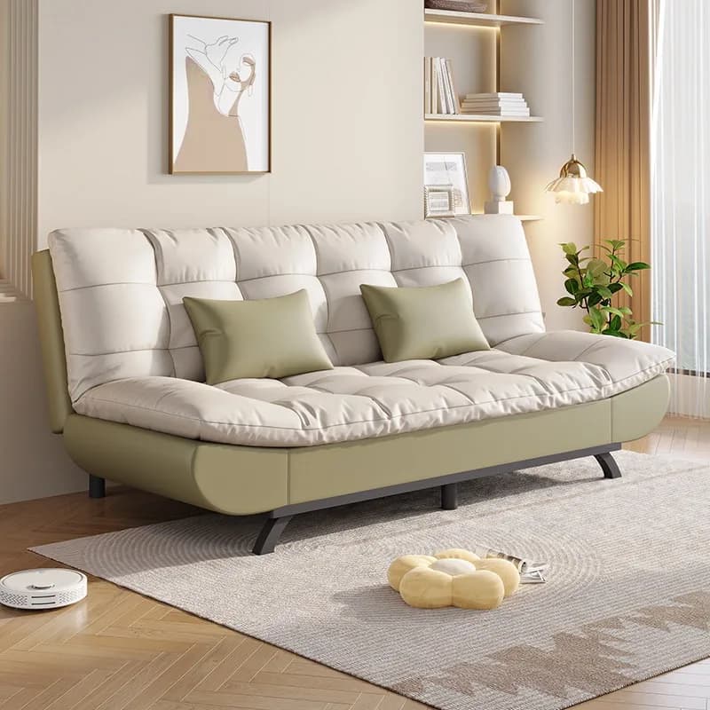 The sofa bed is folded and dual-purpose, the new modern simple living room small apartment double latex fabric sand