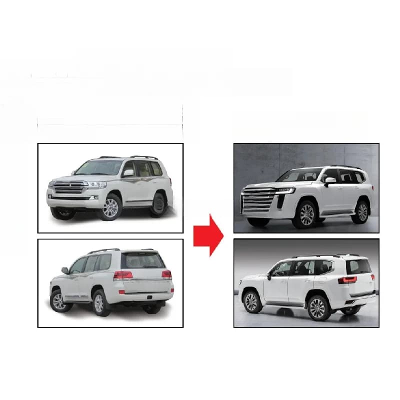 Car Accessories Front Rear Bumper Grill Upgrade Wald Body Kit Bodykit for   Lc200 to Lc300 Conversion