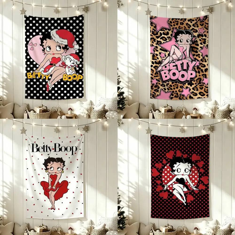 B-Betty B-Boop Cartoon Flags Wall Hanging Tapestry Outdoor Garage Room Decorative flag Background Blanket