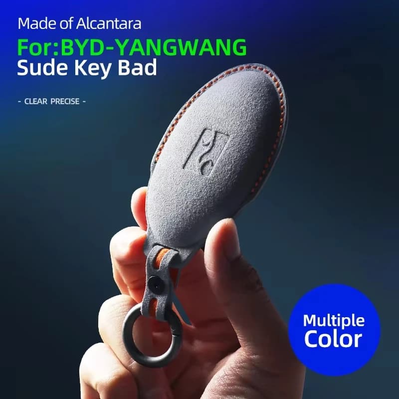 Suede Car Remote Smart Key Case Cover Shell for BYD Yang Wang U8 2023 U9 2024 U7 Simple Fashion Premium Auto Decor Accessories