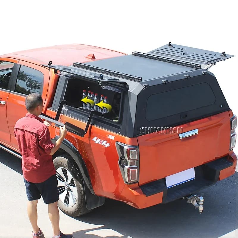 4x4 Waterproof Steel Truck Canopy Pickup Truck Topper Camper Dmax Canopy For Isuzu Chevrolet Chevy Sierra Mitsubishi Triton