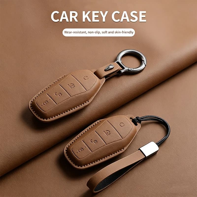Original Color Car Key Case Cover For BYD Song Plus Atto 3 Han Tang EV DM Qin Seal Dolphin Car Key Shell Decorative Accessories