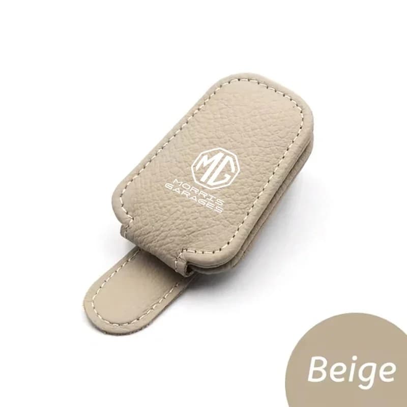 Morris Garages New Magnetic Genuine Leather Visor Eyeglasses Organizer Clip Fit MG ZS EV HS EHS PHEV MG3 MG4 MG5 MG6 MG7 GT ZR R