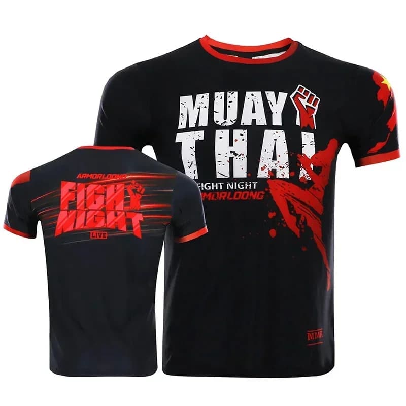 Muay Thai Fighting Sports Training Short sleeved T-shirt Men's O-neck Hoodie Harajuku Street Fun Cat 3D Printed Pattern T-shirt