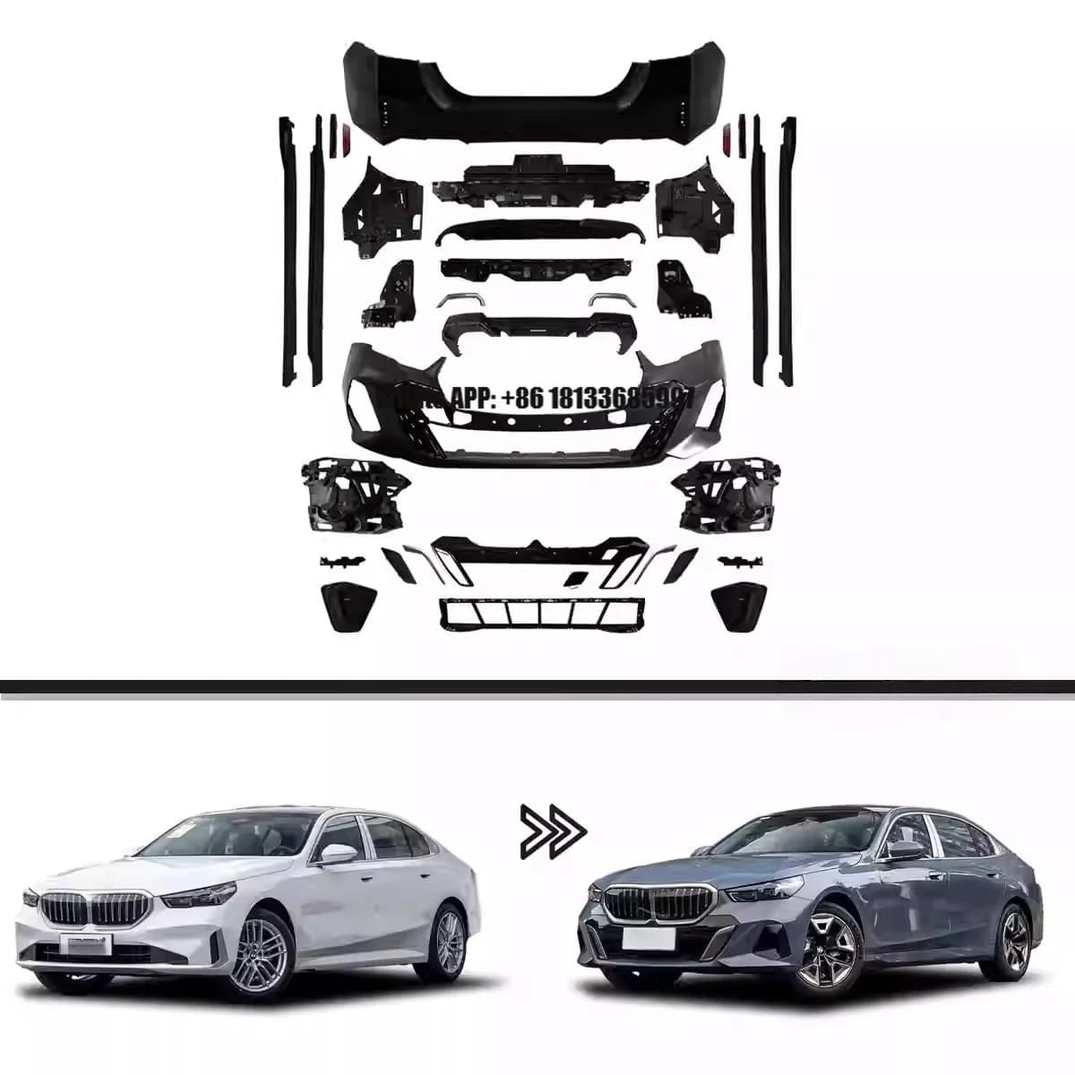 Car Body Kit for BMW 5 Series G60 G68 Full Body Kit Conversion MT Front Rear Bumper Side Skirts Appearance Set for 2024 to 2025
