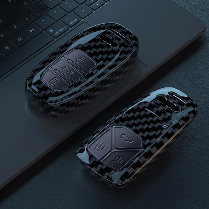 ABS Carbon Fiber Style Remote Key Fob Protective Cover Case For Audi A4 B9 A5 A6 8S 8W Q5 Q7 4M S4 S5 S7 TT TTS TFSI RS