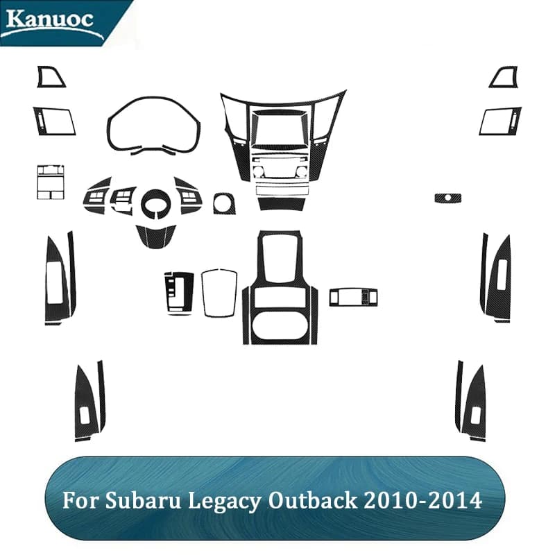 For Subaru Legacy Outback 2010-2014 ABS Jet Black Interior Parts Decorative Stickers Car Interior Accessories