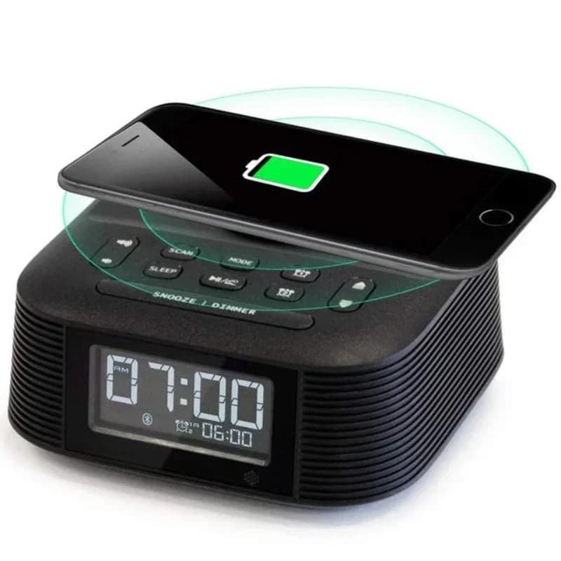 Hot SalesWireless Charging Speaker With FM Radio USB Blue Tooth Speaker Dual Alarm Clock Speakers Wireless Charging Function Hot