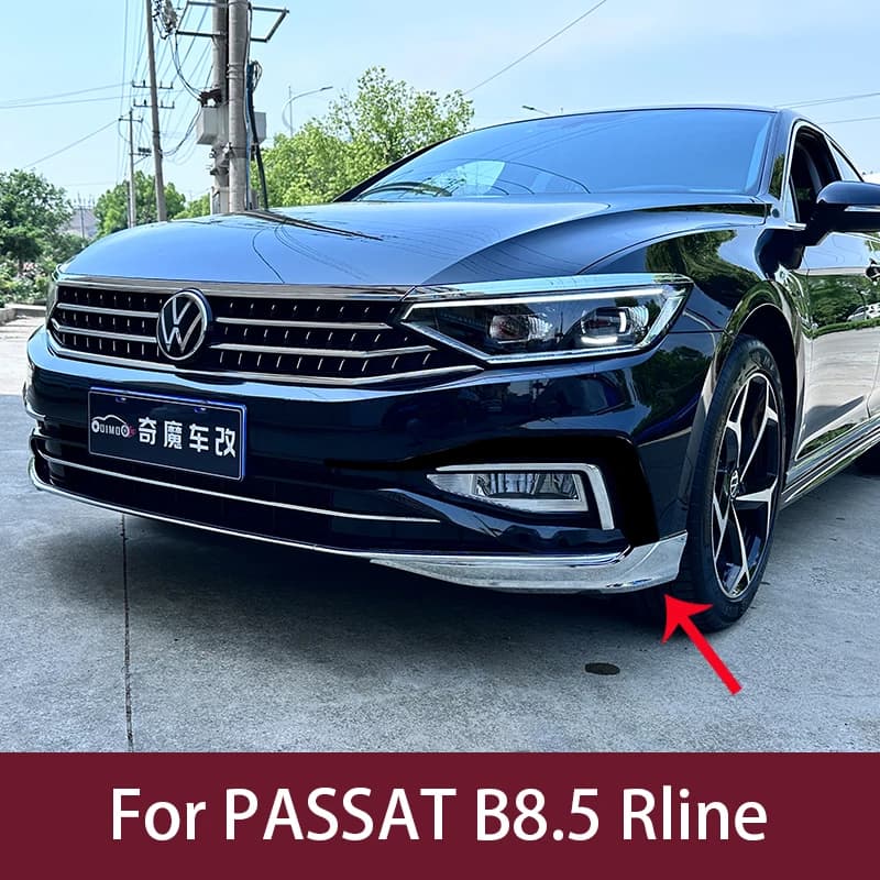 For VW Passat B8.5Rline  Chrome 2021 2022 2024 Front Bumper Anti Collision Strips Corner Guard Bumper Protector Car Accessories