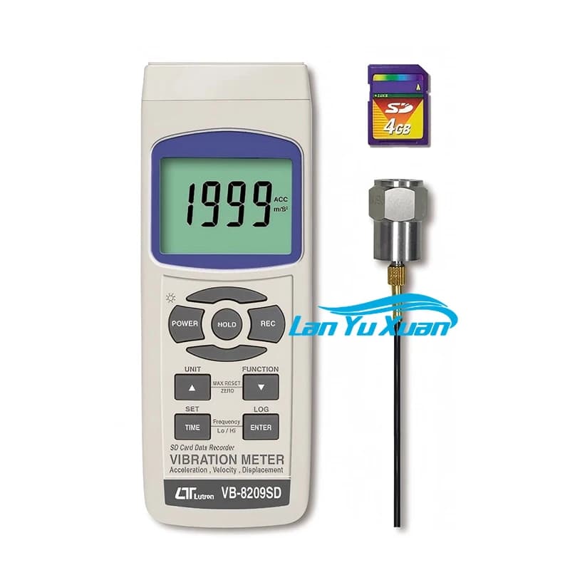 New LUTRON VB-8209SD VIBRATION METER With SD Card Real Time Data Recorder Wide Frequency For Acceleration, Velocity, Displacemen