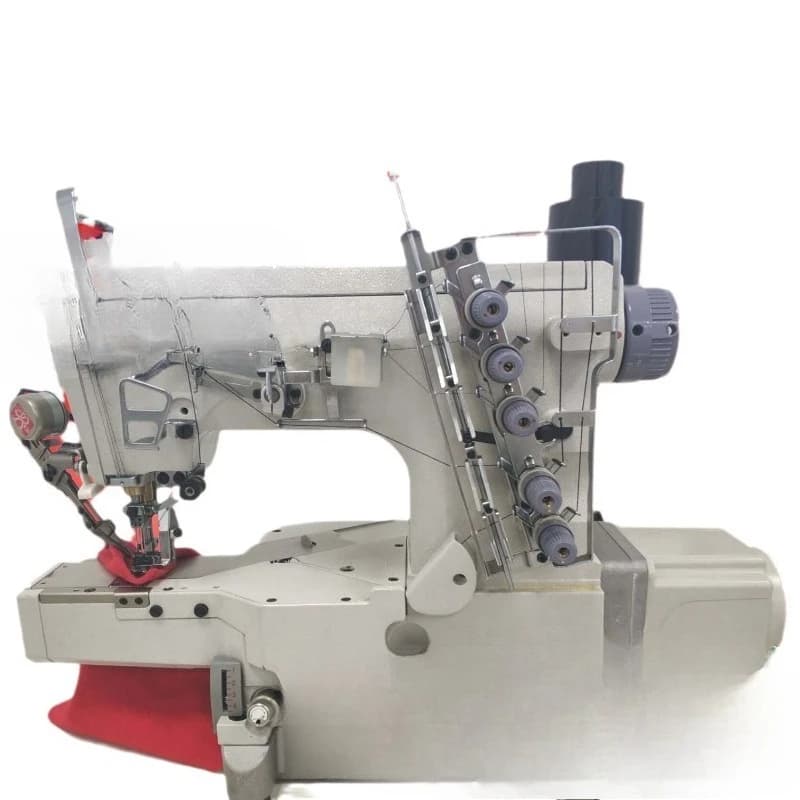 Automatic thread cutting, clothing three-needle five-thread series interlock sewing machine