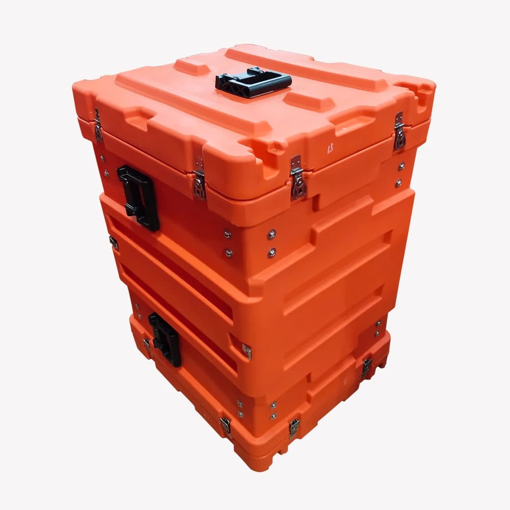 LLDPE 12U IP65 Waterproof Deep Frame Shockproof Rack Case With Portable Handle And Wheel