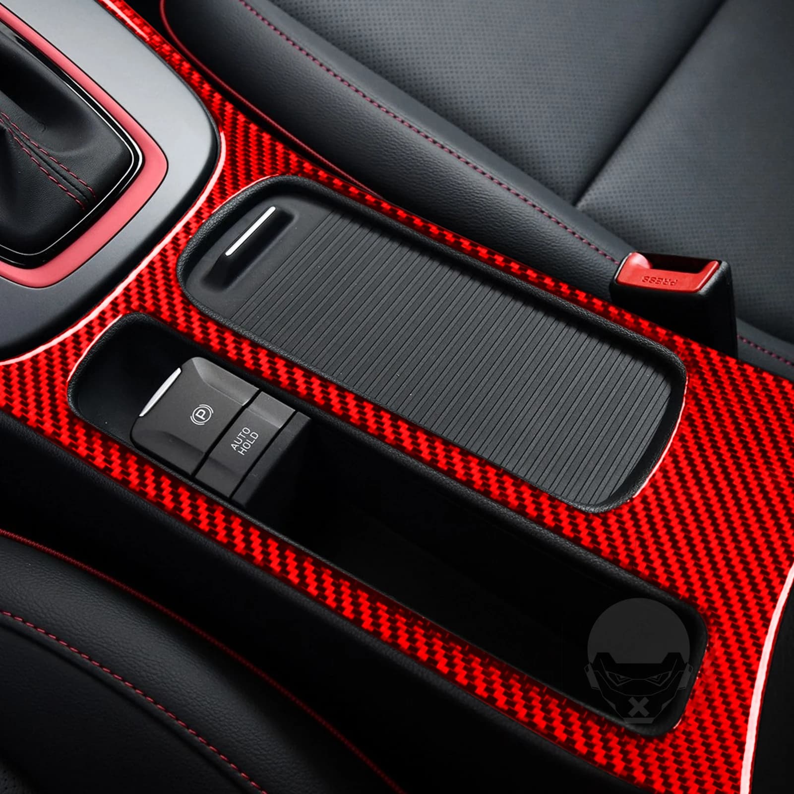 Carbon Fiber Car Parts Center Console Armrest Box Storage Box Panel Frame Decoration Interior Sticker FOR Hyundai Kona 2018-2023