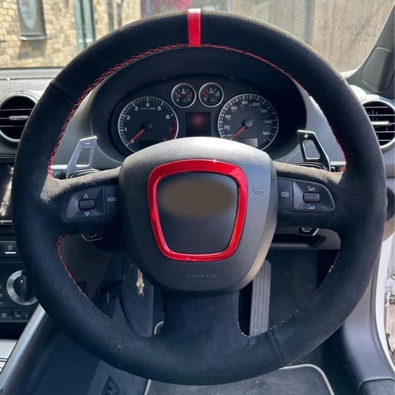 Black Suede Car Steering Wheel Cover Braid For Audi A3 8P Sportback A4 B8 Avant A5 8T A6 C6 A8 D3 Q7 8R Q5 4L S4 S3