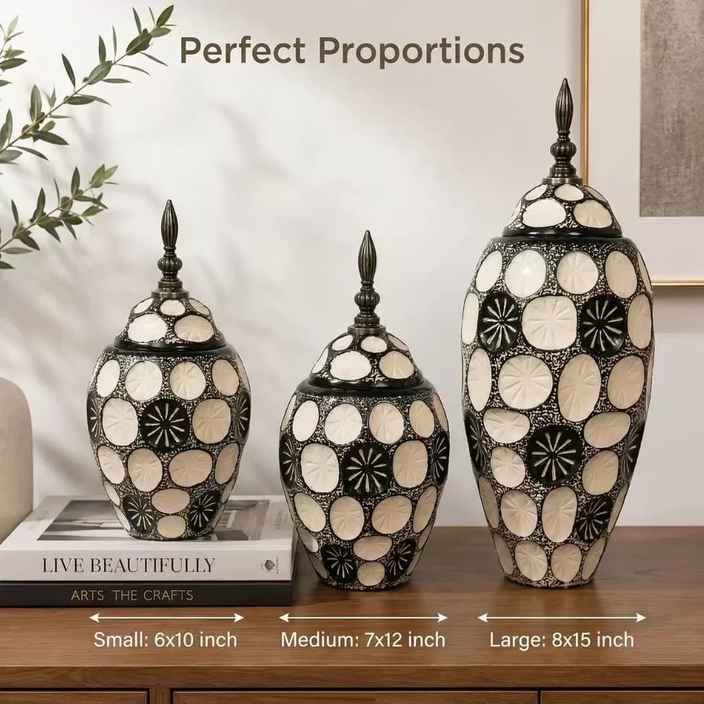 Retro handmade ceramic vase decor, 3D geometric pattern home living room accessory, holiday gift