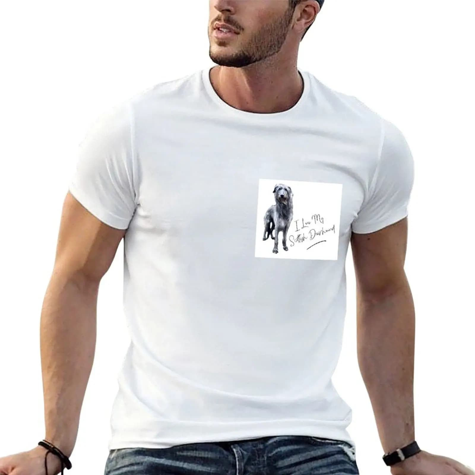 I Love My Scottish Deerhound T-Shirt topping blanks Men's t-shirts