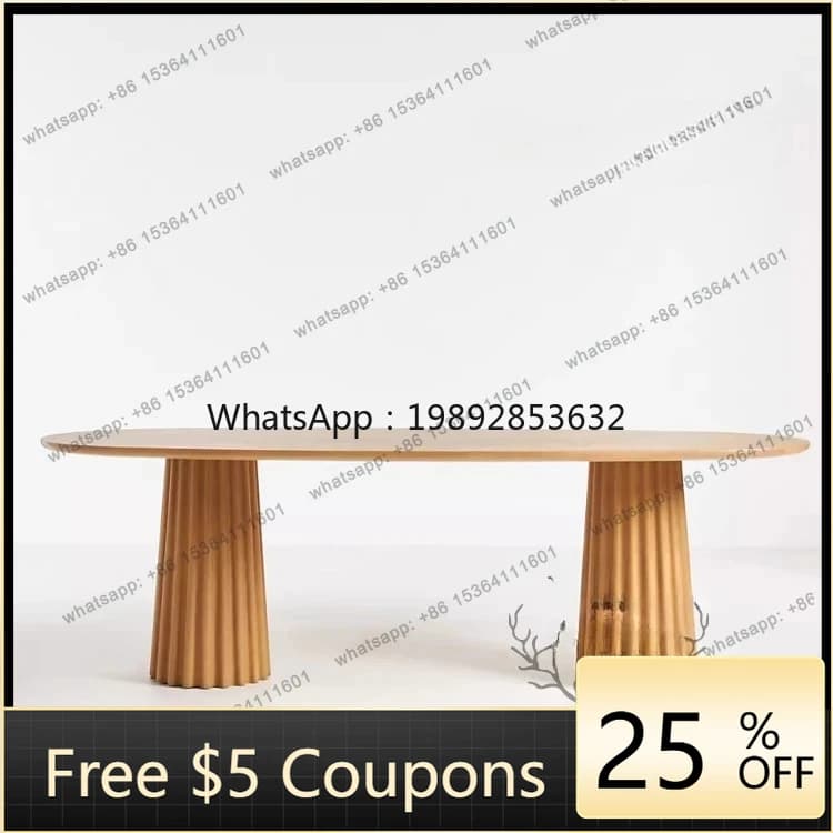 W2 American Country, French Vintage Oak Carved Dining Table Neoclassical Solid Wood Long Dining Table