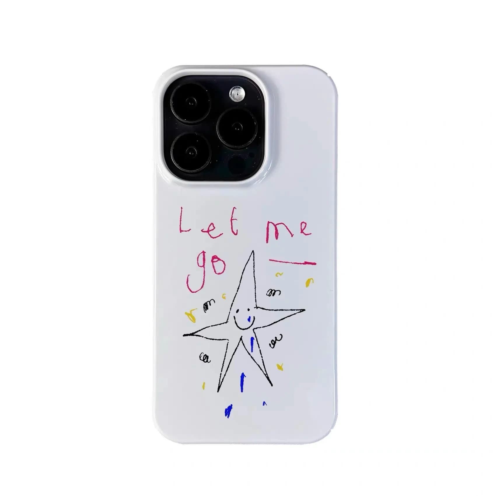 Crayon Graffiti Funny Stars Come with Me Phone Case for IPHONE 17 Air 16E 15 PROMAX 14 Plus 13 12 MINI 11 XR Acrylic Phone Cover