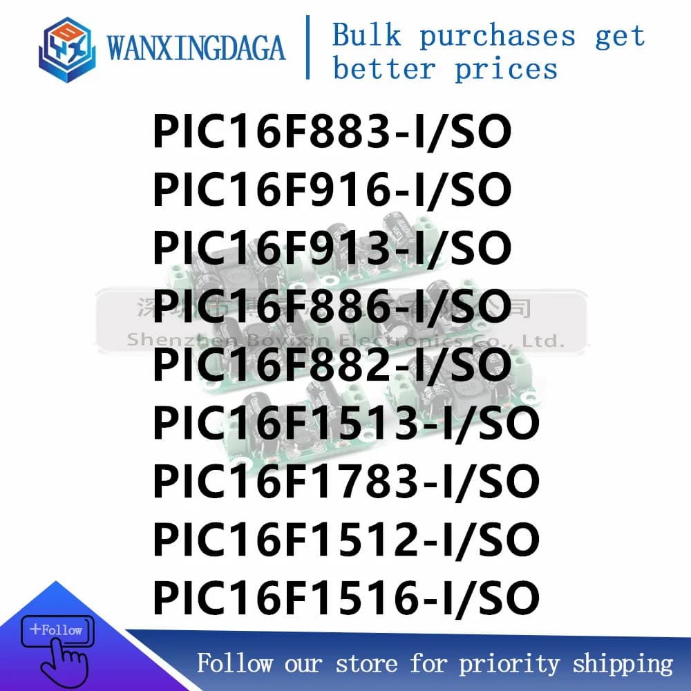 PIC16F882-I PIC16F883-I PIC16F886-I PIC16F913-I PIC16F916-I PIC16F1512-I PIC16F1513-I PIC16F1516-I PIC16F1783-I Plastic Casing
