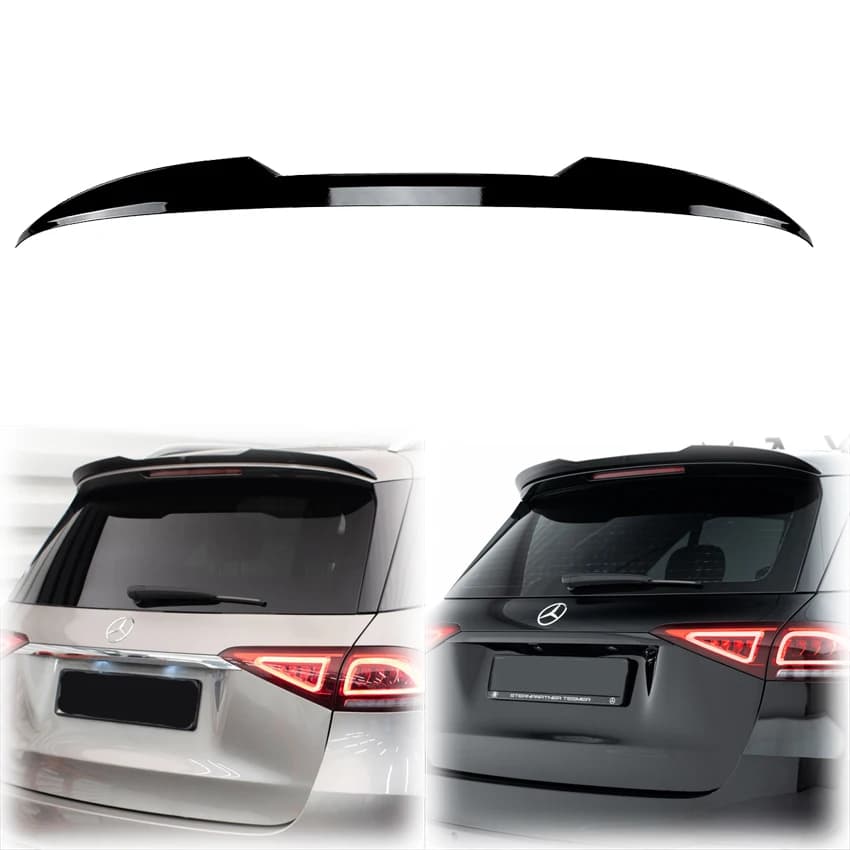 2019 To Up For Mercedes Benz GLE Class SUV AMG-Line W167 / W167 Facelift M4 Style Rear Roof Spoiler Wing Lip By Gloss Black