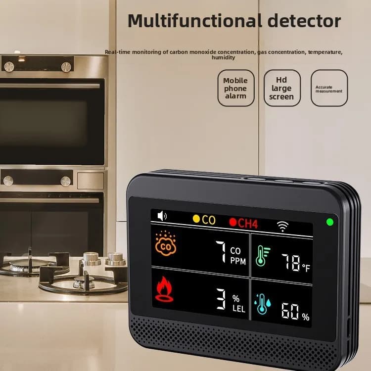 Civilian Grade 4 in 1 Air Quality Detector for Home RV Multifunctional Gas Analyzer Dust CO Tester