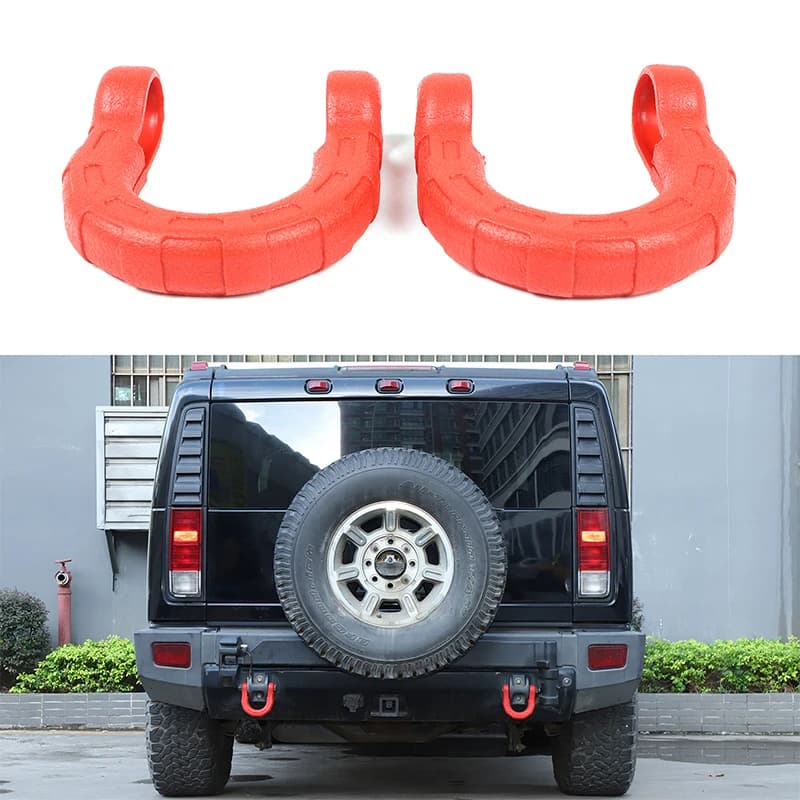For Hummer H2 2003-2009 Car Rear Trailer Environmental Protection Sheath Rubber Red Automotive Modification Accessories