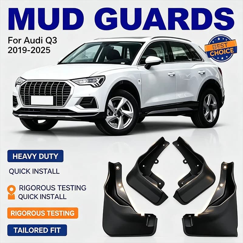 For Audi Q3 2019-2025 4PCS Mud Flaps Splash Guards Front Rear Wheel Fender Mudguards Car Exterior Protection Accessories