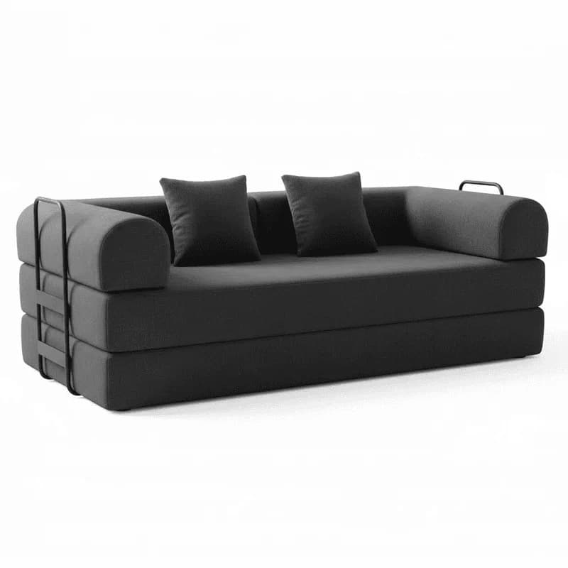 #Contemporary Durable Convertible Sofa Bed, Square Shaped Corduroy Compressed Couch  for Small Living Room Apartment