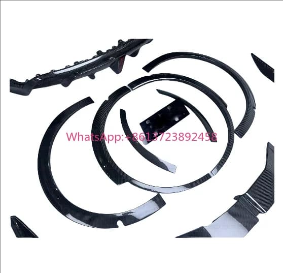 Carbon Fiber Full Set Body Kit Hood Side Skirts Fenders Diffuser Rear Wing Front Lip Bumper for Tesla Model Y