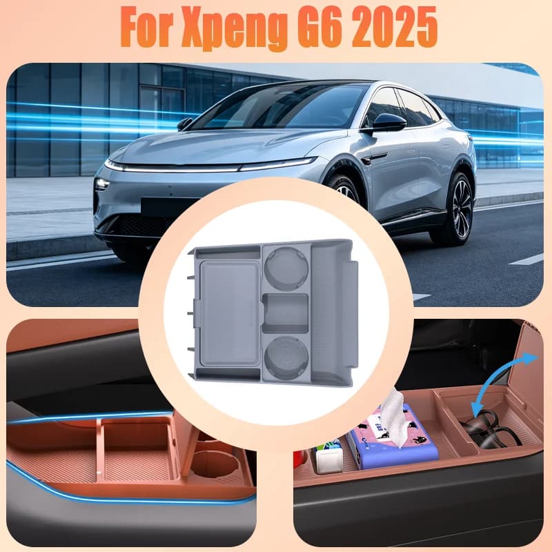 For Xpeng G6 2025 Center Console Storage Box, Under-Dash Organizer Tray, Sunglasses Holder, Car Interior Accessory