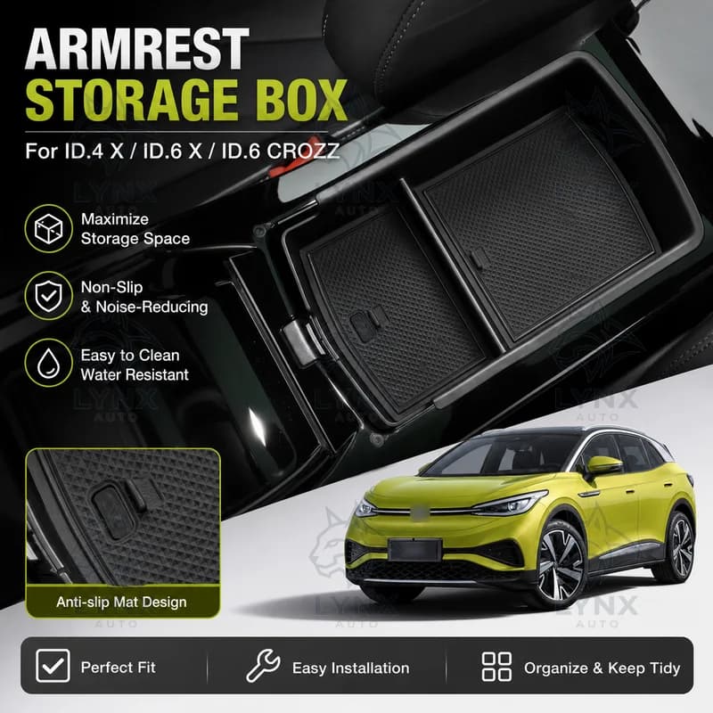 For Volkswagen ID4X ID6X Armrest Storage Box ID6 CROZZ Car Organizer Storage Box Upgrade Accessories Compatible