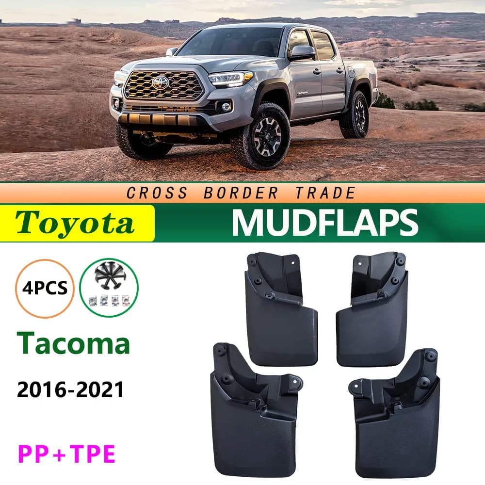 For 2016-2021 Toyota Tacoma Mud Flaps Custom Upgrade Set of 4 Front Rear Durable Splash Guards Protection