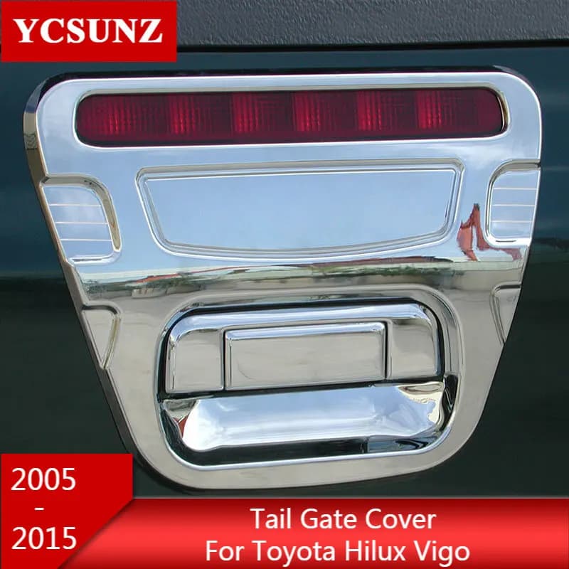 ABS Chrome Design Tail Gate Trim Rear Handle Insert For Toyota Hilux Vigo 2012 2013 2014 2005 2006 2007 2008 2009 2010 2011