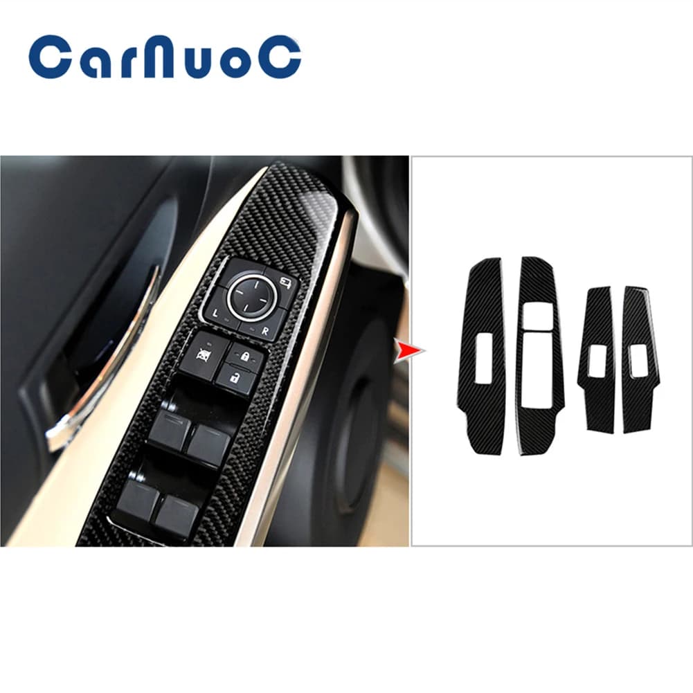 For Lexus IS250 IS250C IS300 2014 2015 2016 2017 2018 Window Lifting Carbon Fiber Stickers Car Interior Decoration Accessories