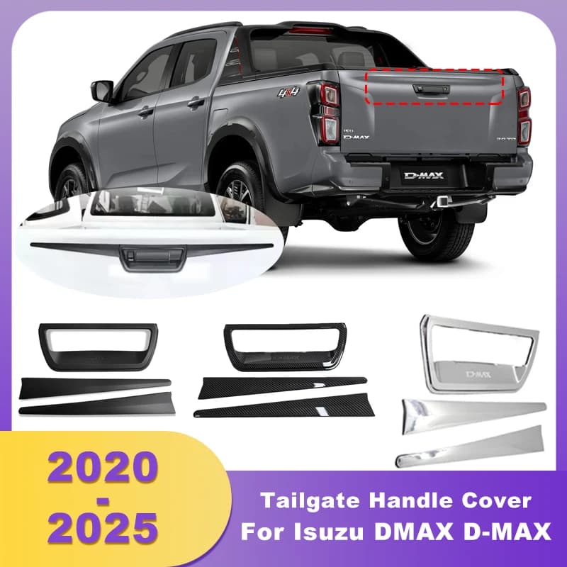 ABS Chrome Tailgate Handle Cover Rear Handle Trim For Isuzu DMAX D-MAX 2020 2021 2022 2023 2024 2025 V-cross AT35 Double Cabin