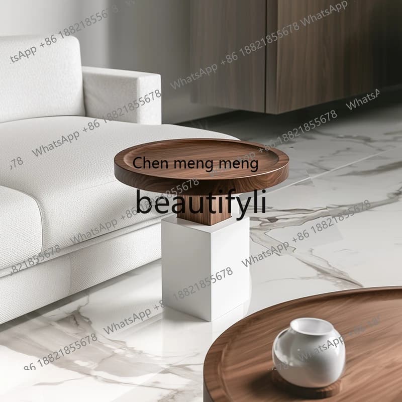 Medieval style solid wood art corner few wabi wind living room sofa side table creative small coffee table