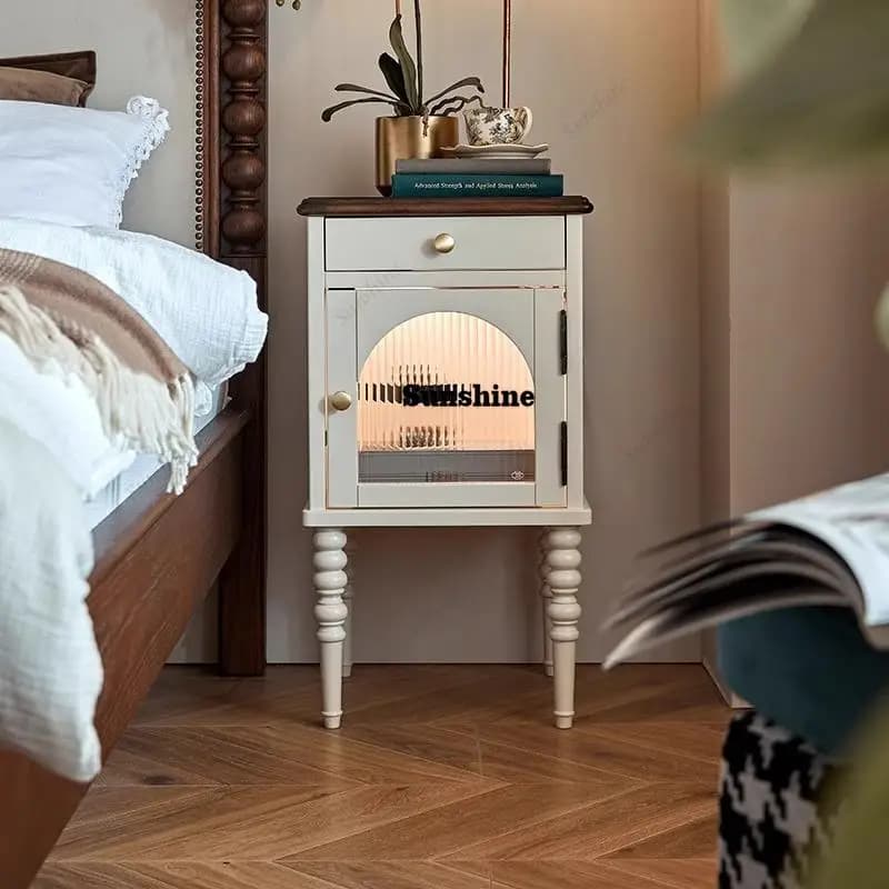 Cream Wooden Nightstands Classic Organiser Italiya  Unique Nightstands Bedroom Drawers Unique Mesilla De Noche Furniture