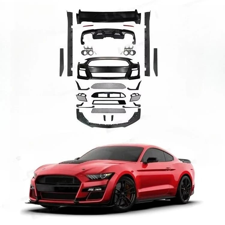 PP material body kit for 18-20 upgraded to GT500 style front bumper rear bumper side skirt front lip exhaust body kit