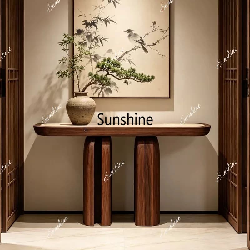 Medieval solid wood entrance table Modern simple niche living room entrance table