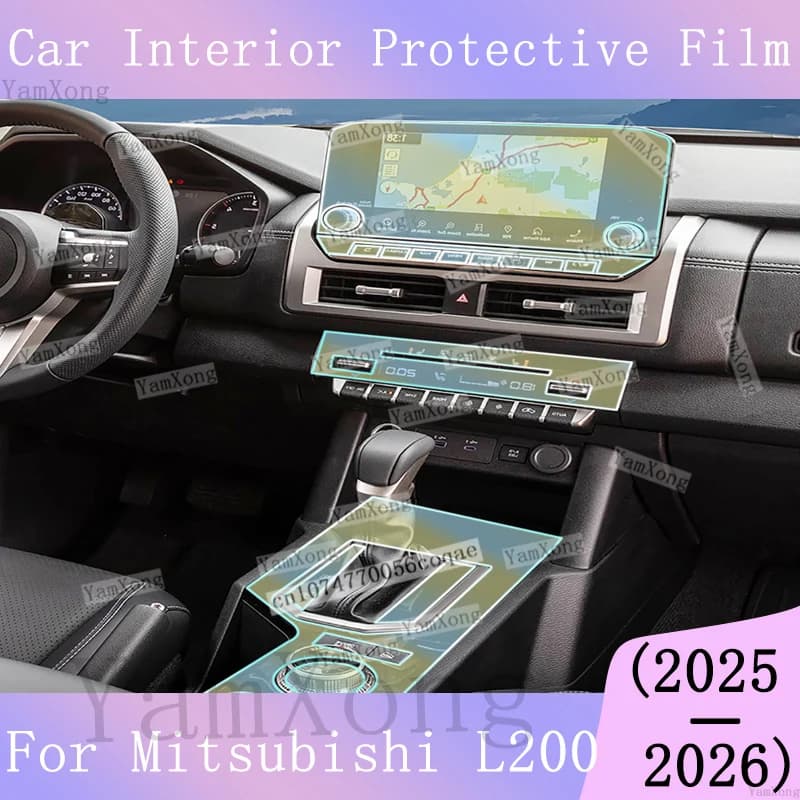 Car Navigation Dashboard screen scratch Film For Mitsubishi L200 interior Kit Protection Sticker Center Panel Transparent Film