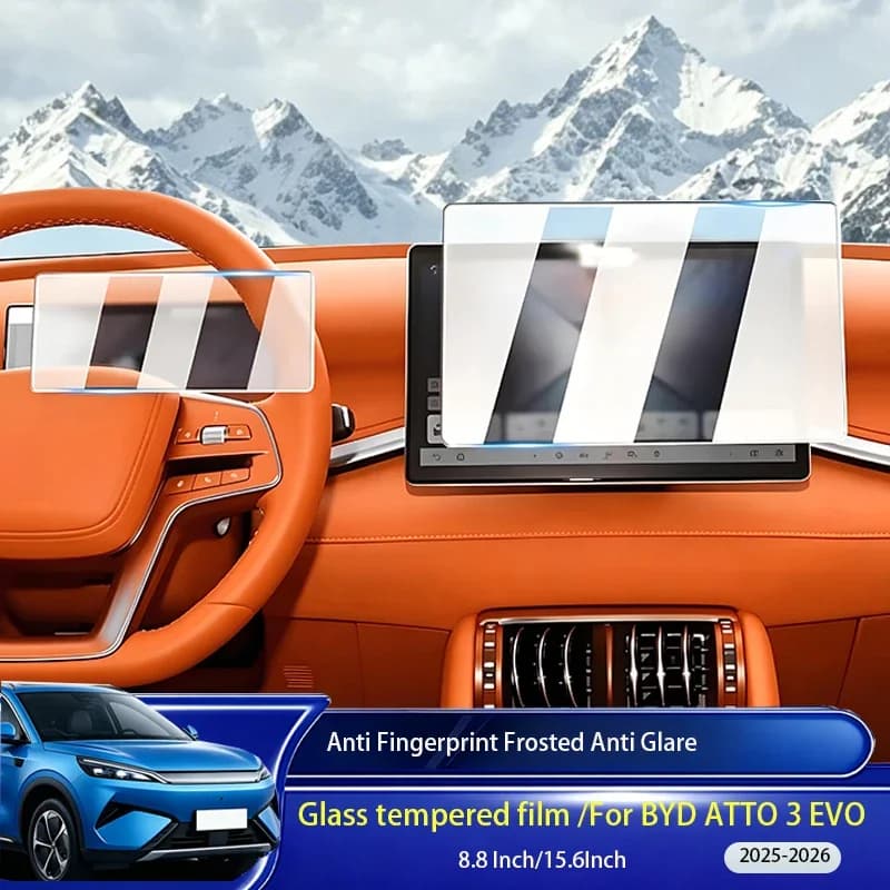 For BYDATTO3 EVO 2025-2026 matte reinforced glass protective film accessories, suitable for LCD GPS navigation screens