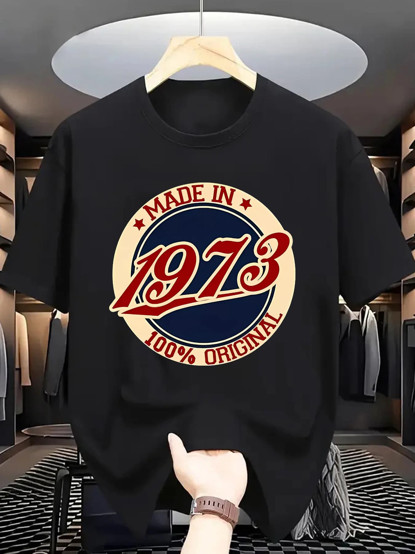 "Made in 1973" Retro Graphic Design Birthday Gift T-Shirt 100% Cotton O-Neck Short Sleeve Summer Casual Mens T-shirt Streetwear
