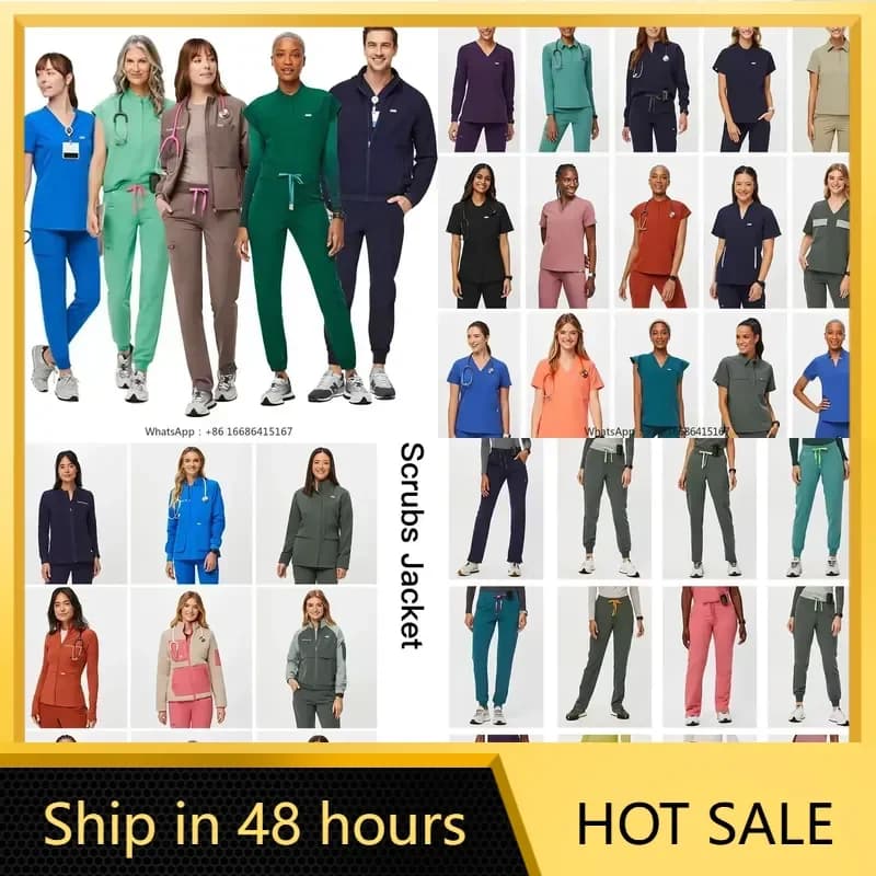 Customize Medical Scrubs Nursing Jogger Nurse Hospital Uniform Woman Scrub Suit Scrubs Uniforms Sets Fashionable