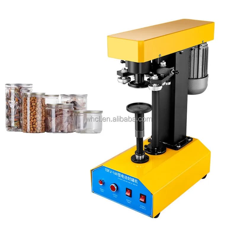 Semi-automatic Electric Ring-pull Soda Beer Tin Plastic Glass Can Bottle Foil Seam Sealing Capping Machine