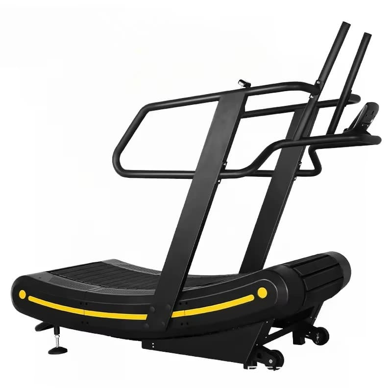 Curved Unpowered Home Gym Treadmill LED Screen Display Multi-Exercise Mode Manual Folding Heart Rate Monitoring for