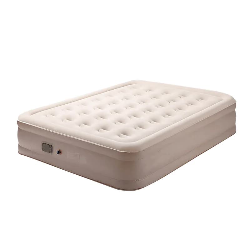 King-Size Inflatable Air Mattress with Built-In Pump Comfortable for Indoor Outdoor Camping & Travel Bedroom Use