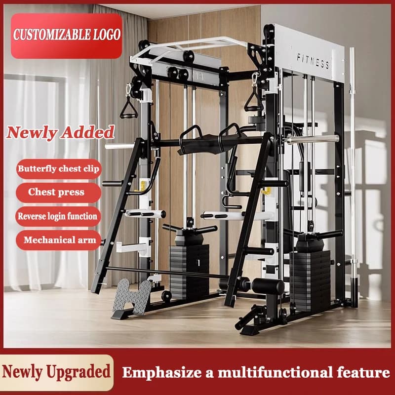 【Hot】Multi-Functional Home Fitness Equipment, Smith Machine, Flying Bird Door Frame, Deep Squat Combination Integrated Train Dev